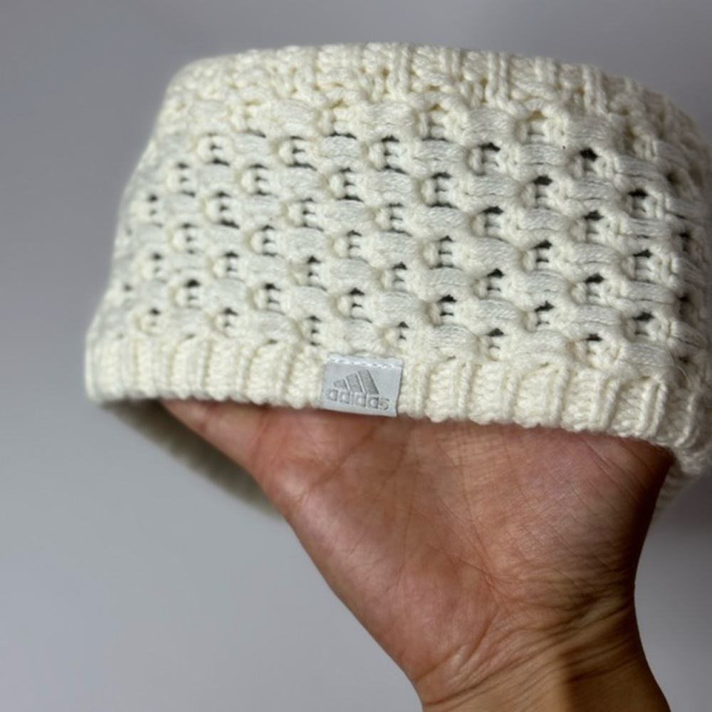 adidas Women's Crestline Headband White One Size 3.5" Fleece Lined Warm